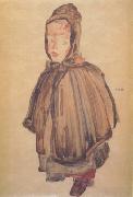 Egon Schiele Girl with Hood (mk12) oil painting on canvas